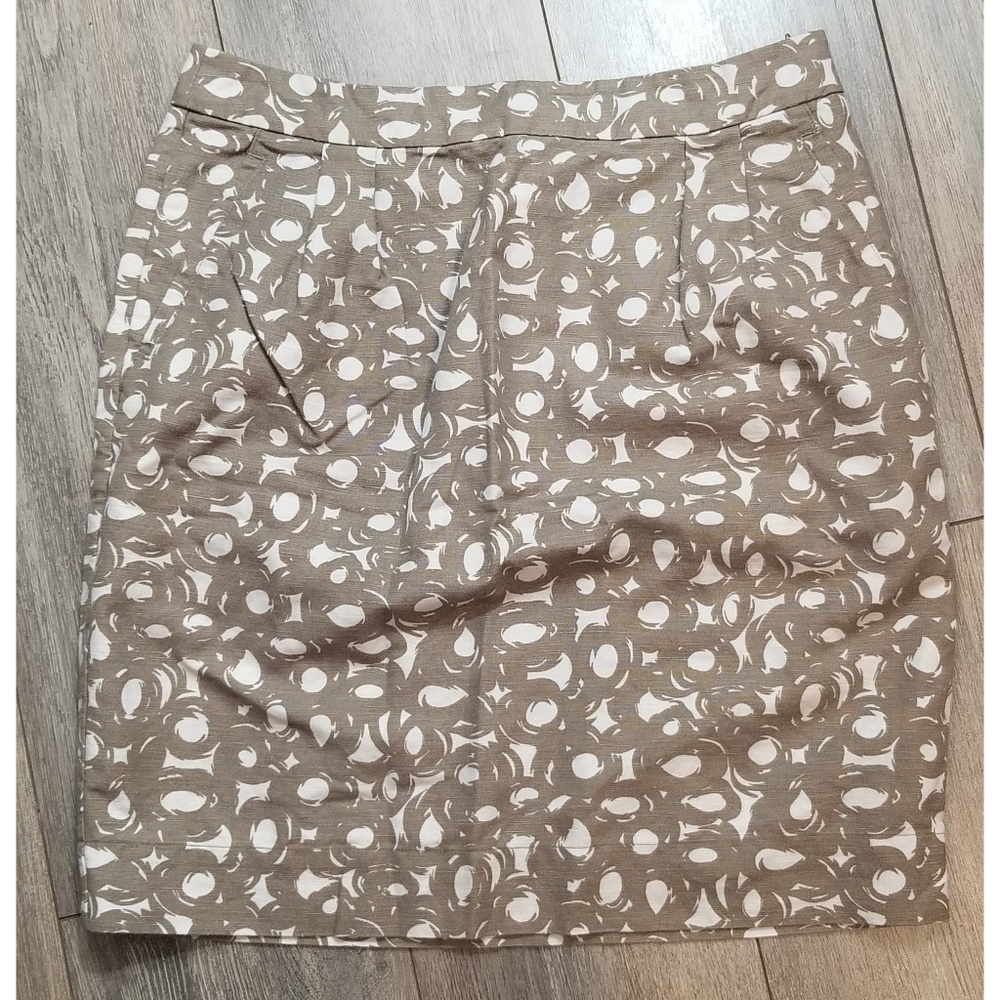 Womens Boden Circle Swirl Cotton- Linen Skirt 8 8R